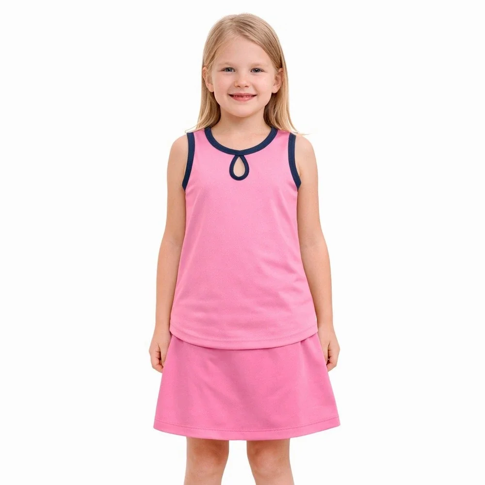 Little Miss Tennis Pink Navy Sleeveless Tennis Tank Top Girls‎ Size 5/6 NWT